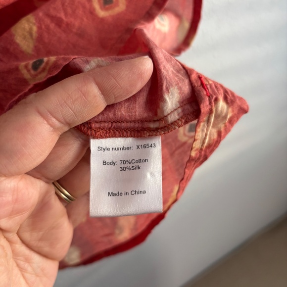 Xirena Caliope Red Orange Button Down Peasant Top - Picture 5 of 8